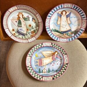 Set of Decorative Angel Plates